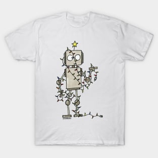 CuteBots wrapped in Christmas Lights T-Shirt